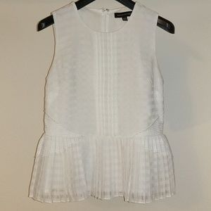 Banana Republic Checker Pleated Peplum Top